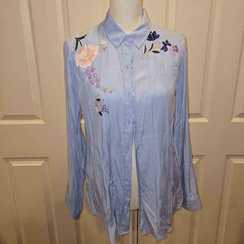 Express Baby Blue Button Down